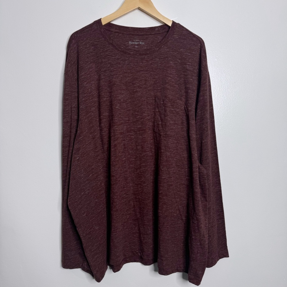 NWT Stitch Fix Hawker Rye Bacford‎ Spacedye Pocket Crew Maroon 3XL Minimalist